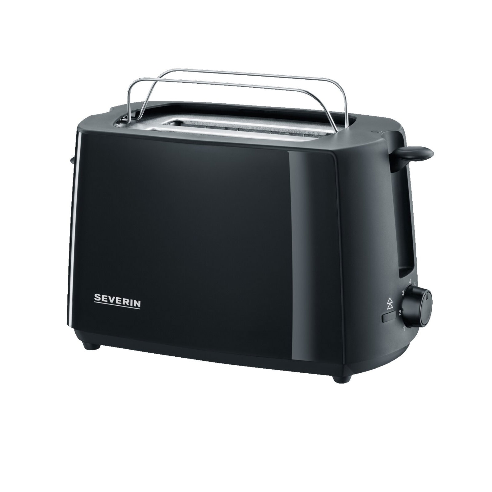 SEVERIN AT 2287 SW Toaster (2 Scheiben, 700 W, Kunststoff, schwarz, Br&ouml;tchenaufsatz, Kr&uuml;melschublade) - Bild 1
