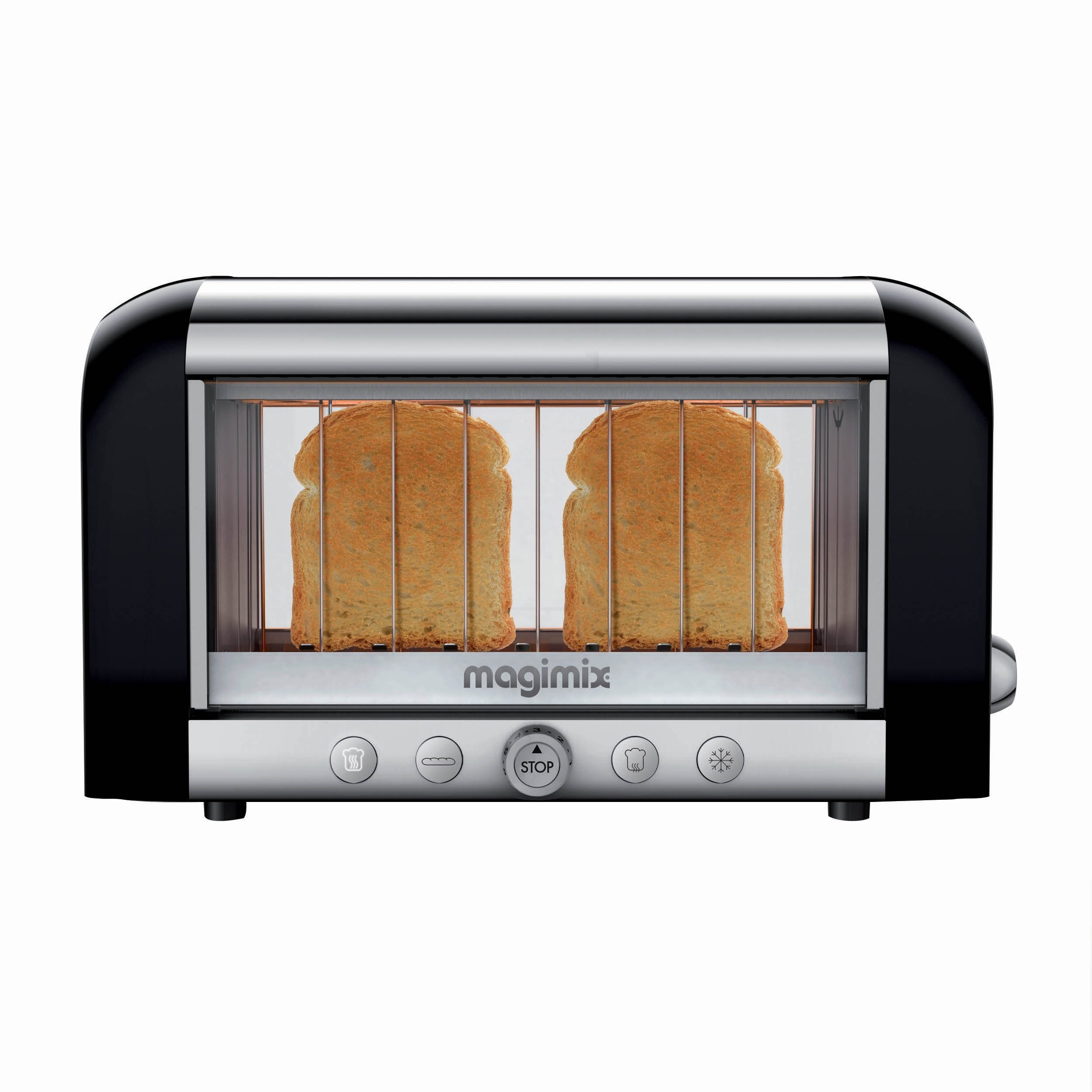 Magimix Vision black Langschlitz-Toaster (Gro&szlig;es Sichtfenster mit Doppelverglasung, breiter Schlitz f&uuml;r Br&ouml;tchen/Baguette) - Bild 1