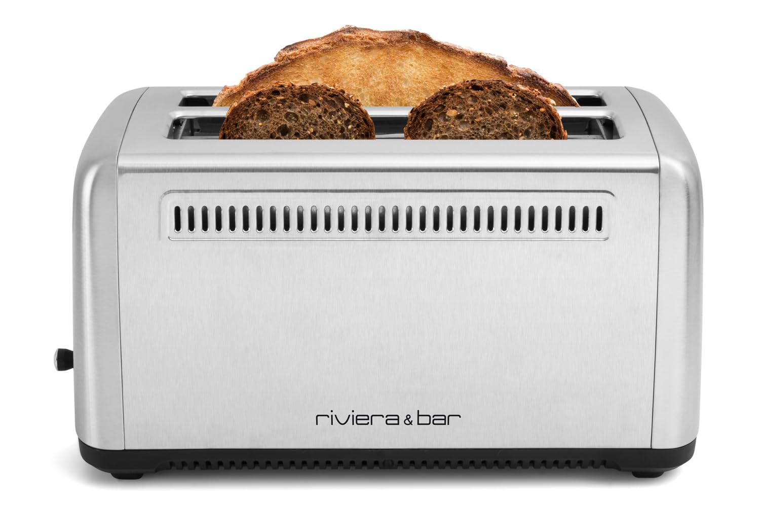 riviera&;bar Stainless Steel 2 Slots XL Langschlitz-Toaster (2 Scheiben, Edelstahl, Silber, 7 Br&auml;unungsstufen, Auftaufunktion, Baguette-Funktion, Stopp-Knopf, High-Lift-Position) - Bild 1