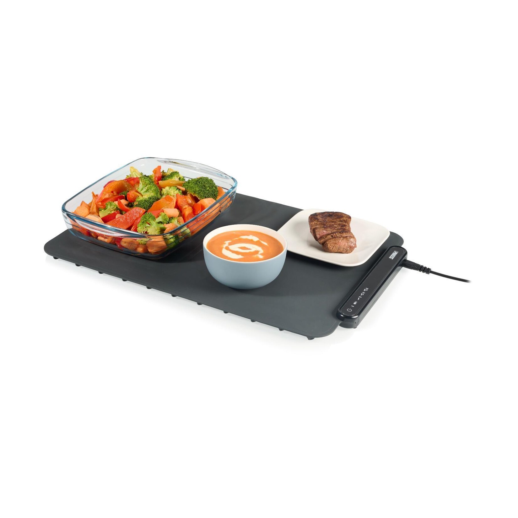 PRINCESS 312292 Rollbare Warmhalteplatte (47,3 × 32,4 cm, 3 Heizstufen, Warmhaltefunktion, Multifunktion, abnehmbares Kabel, 2 m Anschlusskabel, 100 °C maximale Temperatur)