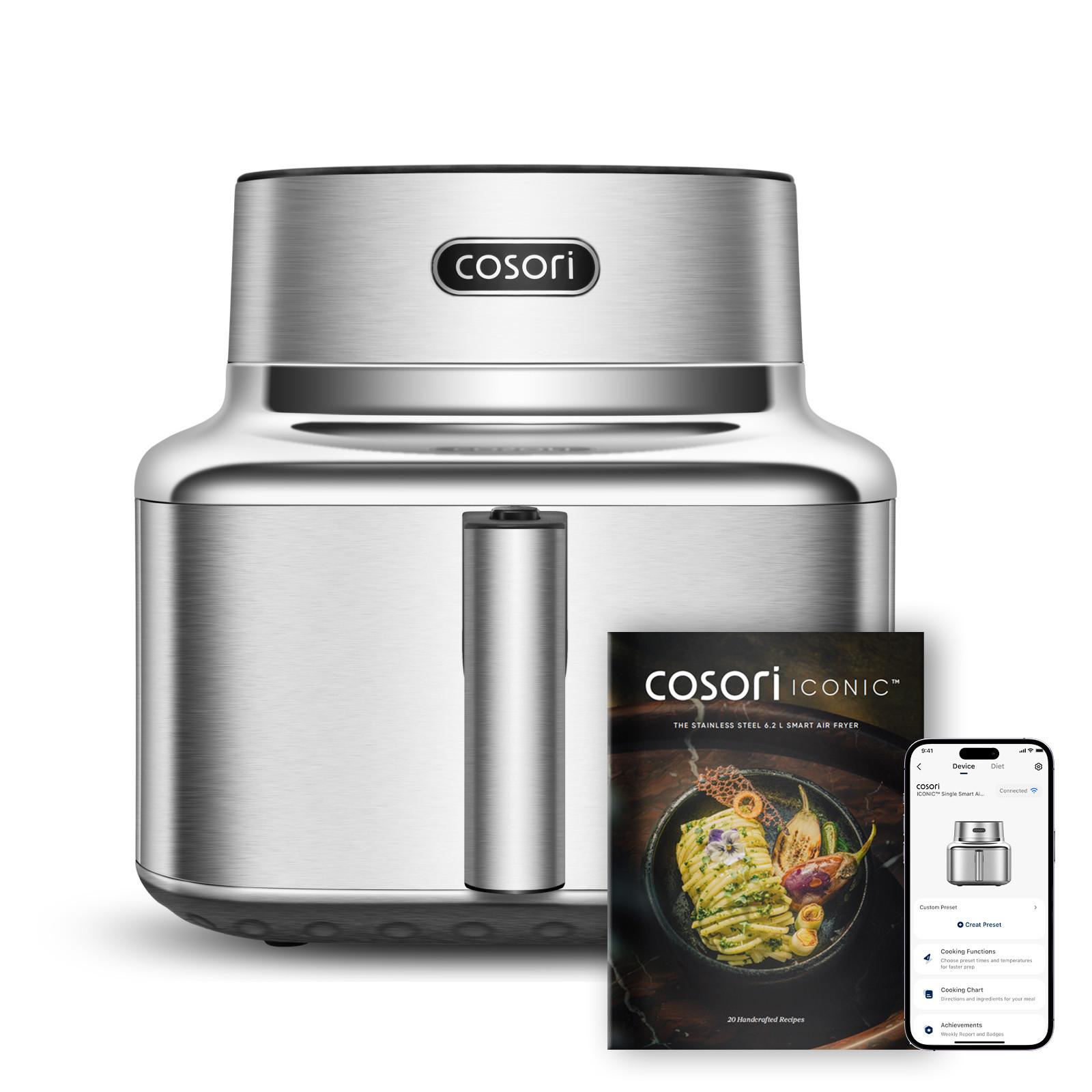 Cosori CAF-SE601S-CEU Iconic Single Hei&szlig;luftfritteuse (1.725 Watt, DC-Motor 3.600 rpm, keramikbeschichteter Innenkorb, PFAS-frei, 6-in-1 Funktionen) - Bild 1