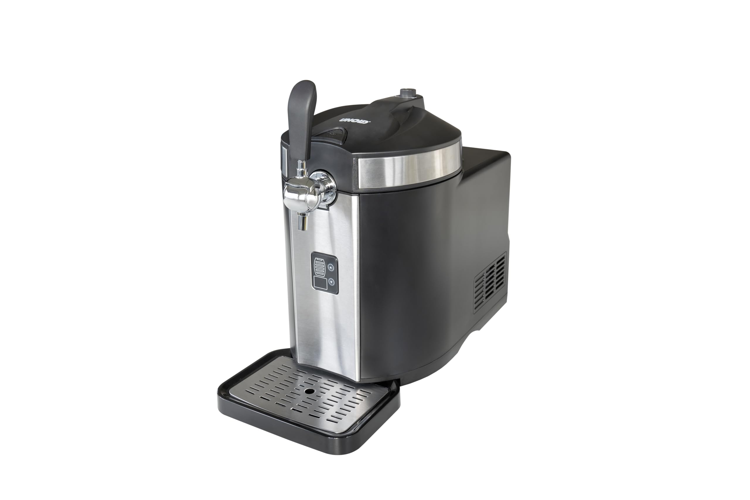 UNOLD Franzl Bierzapfanlage (Kompressor-Kühlung, 2?12 °C einstellbar, 4 Stunden Kühlzeit, CO2-Drucksystem, LED-Füllstandsanzeige, geeignet f