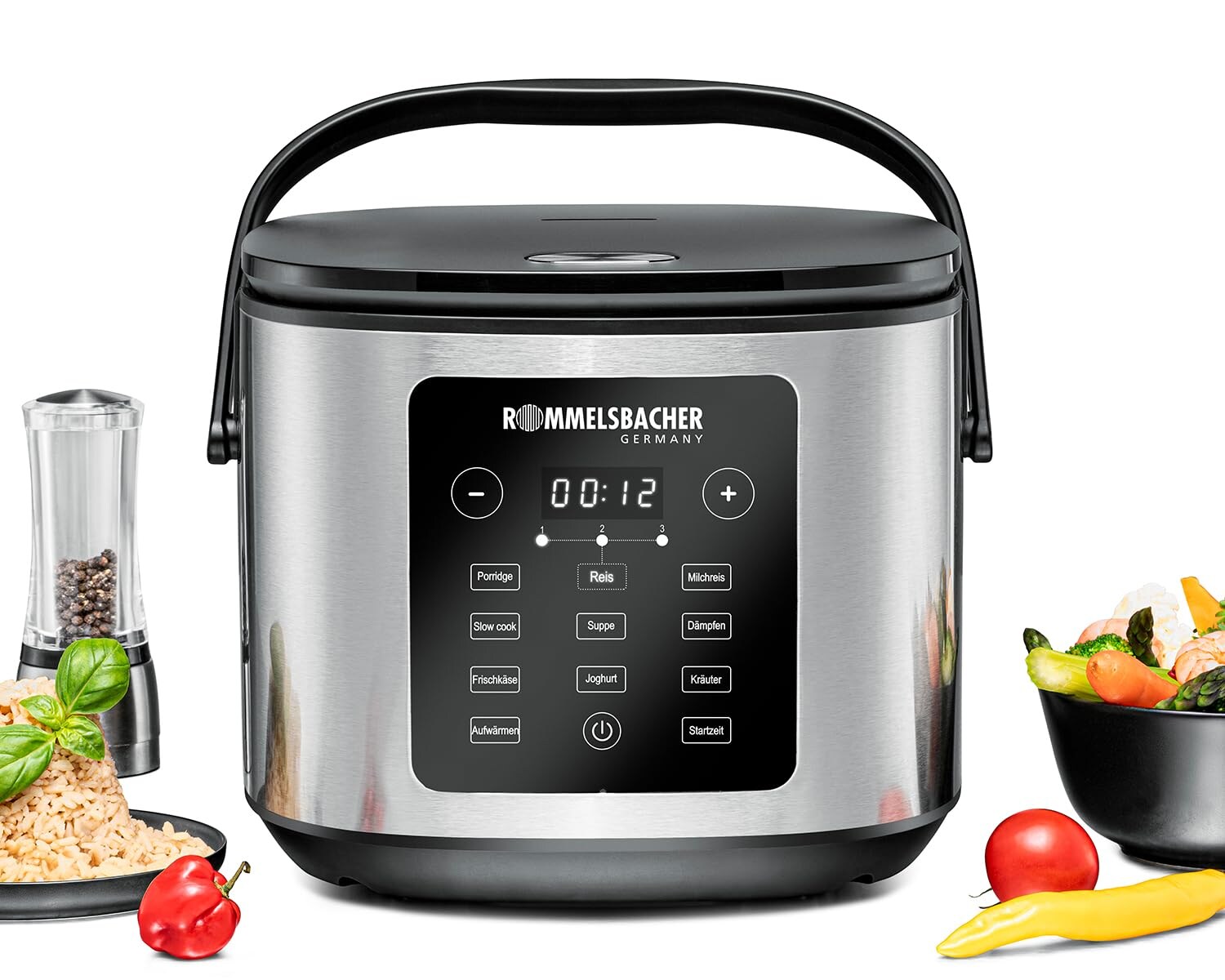 ROMMELSBACHER MRK 950 Multi Reiskocher (5 Liter, 860 W, Warmhaltefunktion, Antihaftbeschichtung (PFAS-frei), 12 Programme)