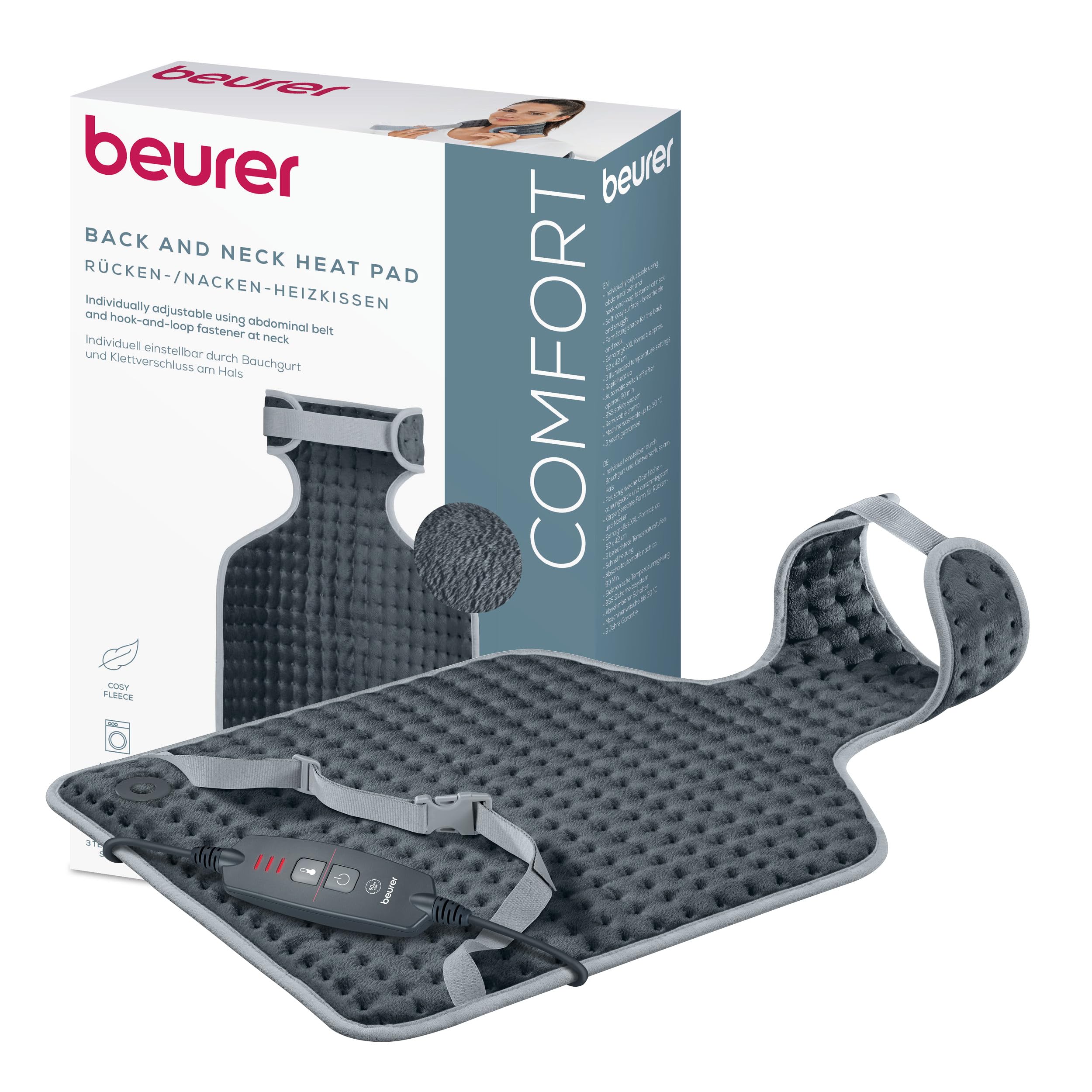 BEURER HK 64 Cosy Grey R&uuml;cken-/Nacken Heizkissen - Bild 1