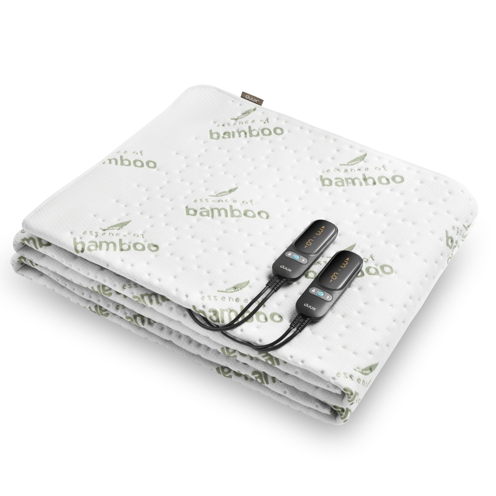 Snooze Bamboo Weiß 155 x 200 Wärmeunterbett (6 Heizstufen, 116 Watt, 2 separat regelbare Zonen, maschinenwaschbar bei 30 °C, 1-9 Stunden Timer, Überhitzungsschutz)