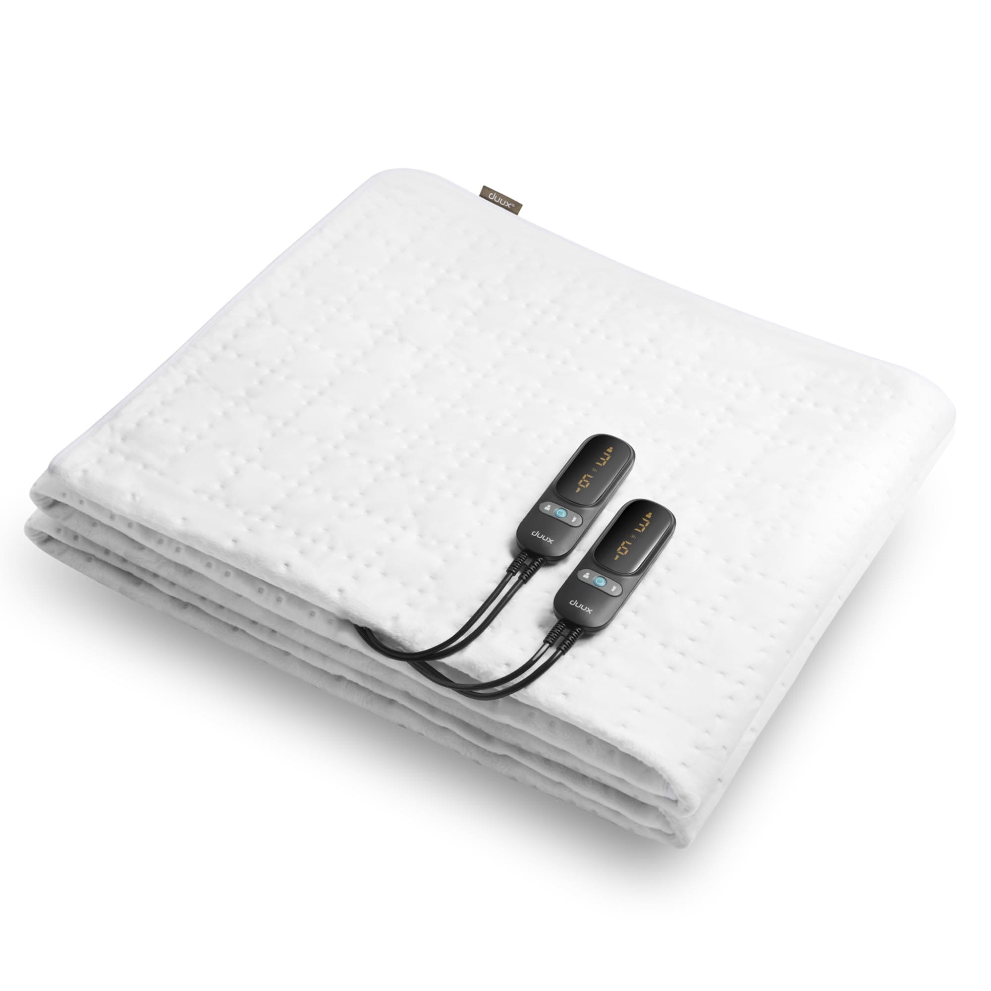 duux Snooze Bamboo Wei&szlig; 140 x 200 W&auml;rmeunterbett (6 Heizstufen, 116 Watt, 2 separat regelbare Zonen, maschinenwaschbar bei 30 &deg;C, 1-9 Stunden Timer, &Uuml;berhitzungsschutz) - Bild 1