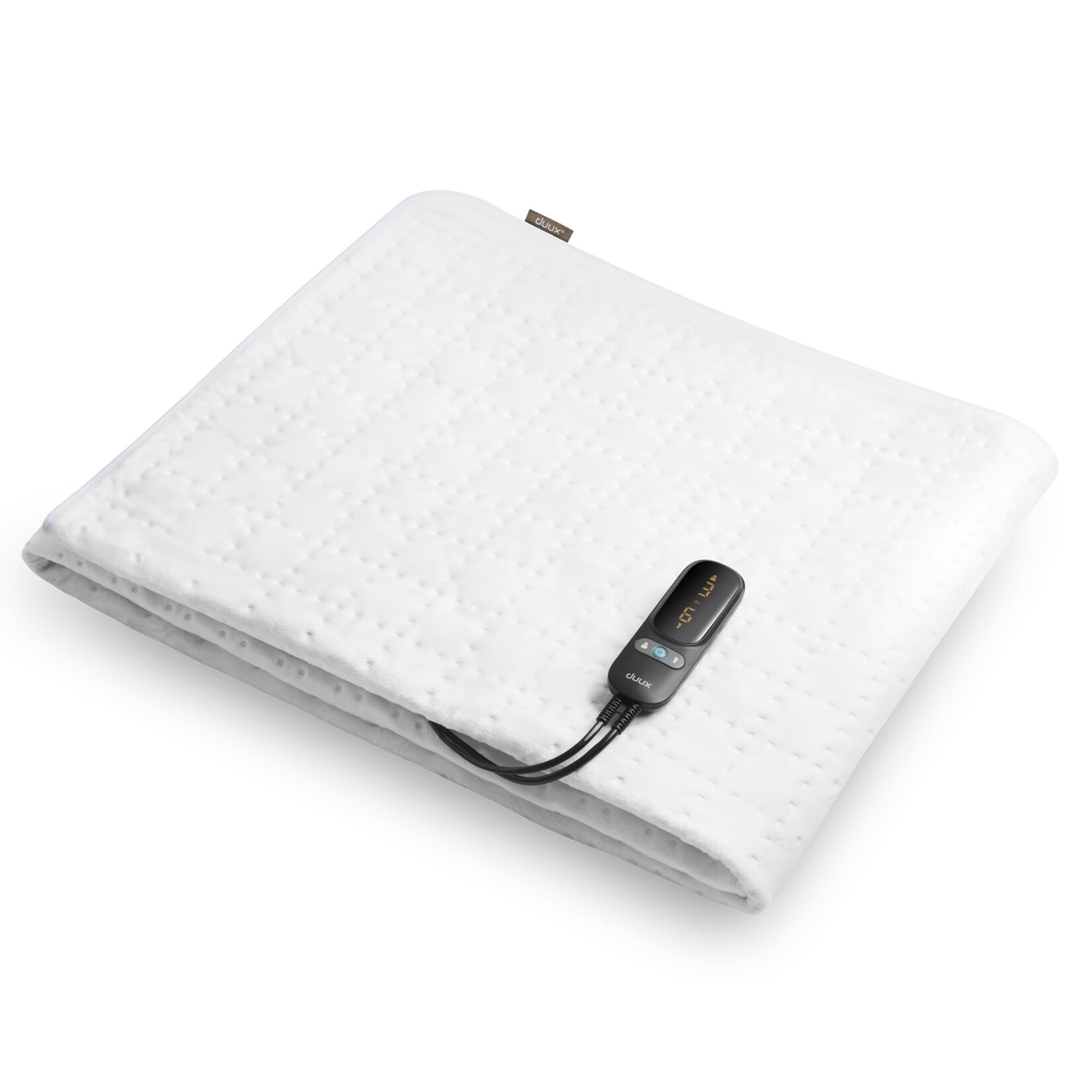 Snooze Fleece Weiß 200 x 90 Wärmeunterbett (6 Heizstufen, 70 Watt, 2 separat regelbare Zonen, waschbar bei 30 °C, Timer, Überhitzungsschutz)