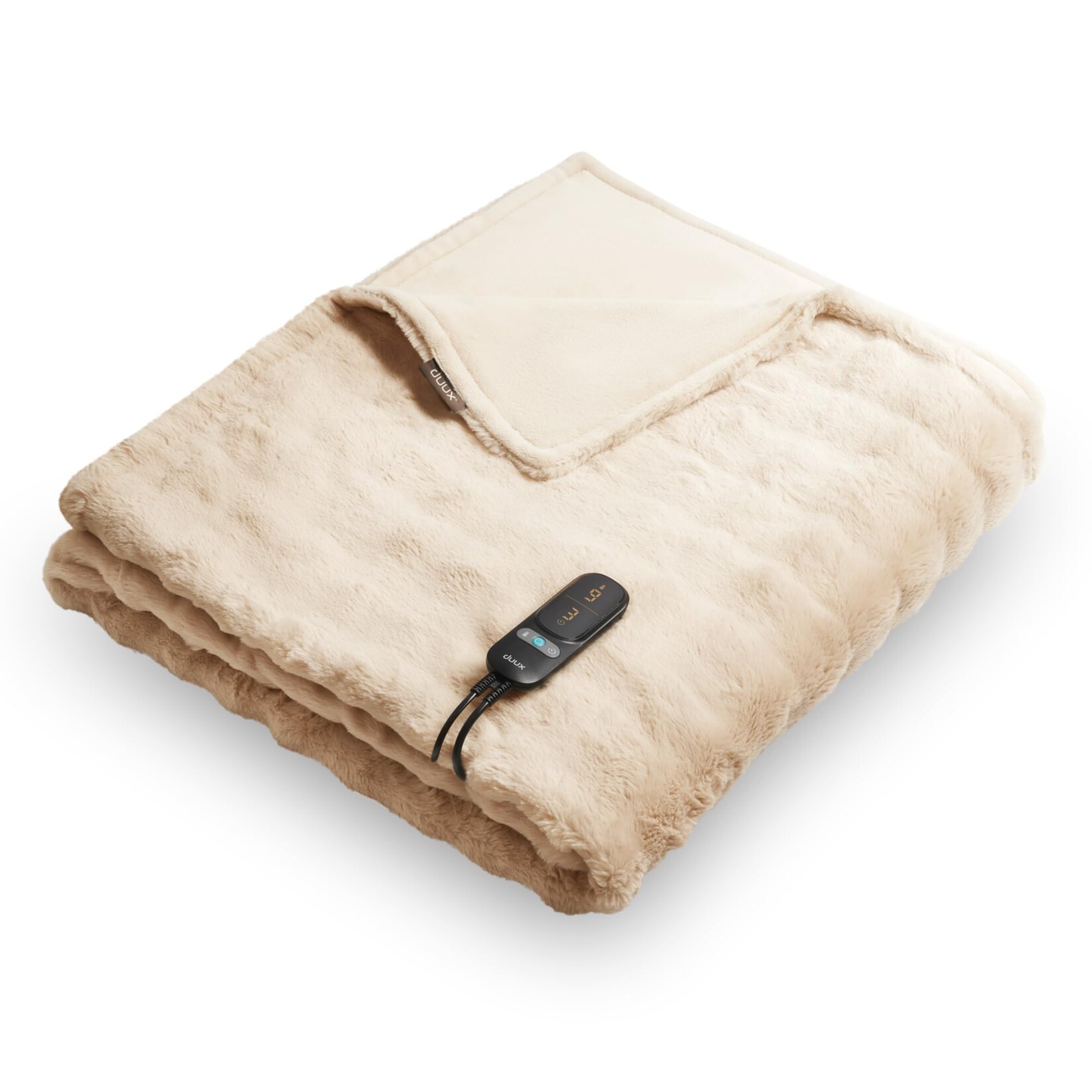 Yentl Bubble Beige Heizdecke (9 Heizstufen, 160 Watt, 1-9 Stunden Timer, Maschinenwäsche bei 30 °C, Überhitzungsschutz, Kunstfelloberfläche, 200 x 200 cm)