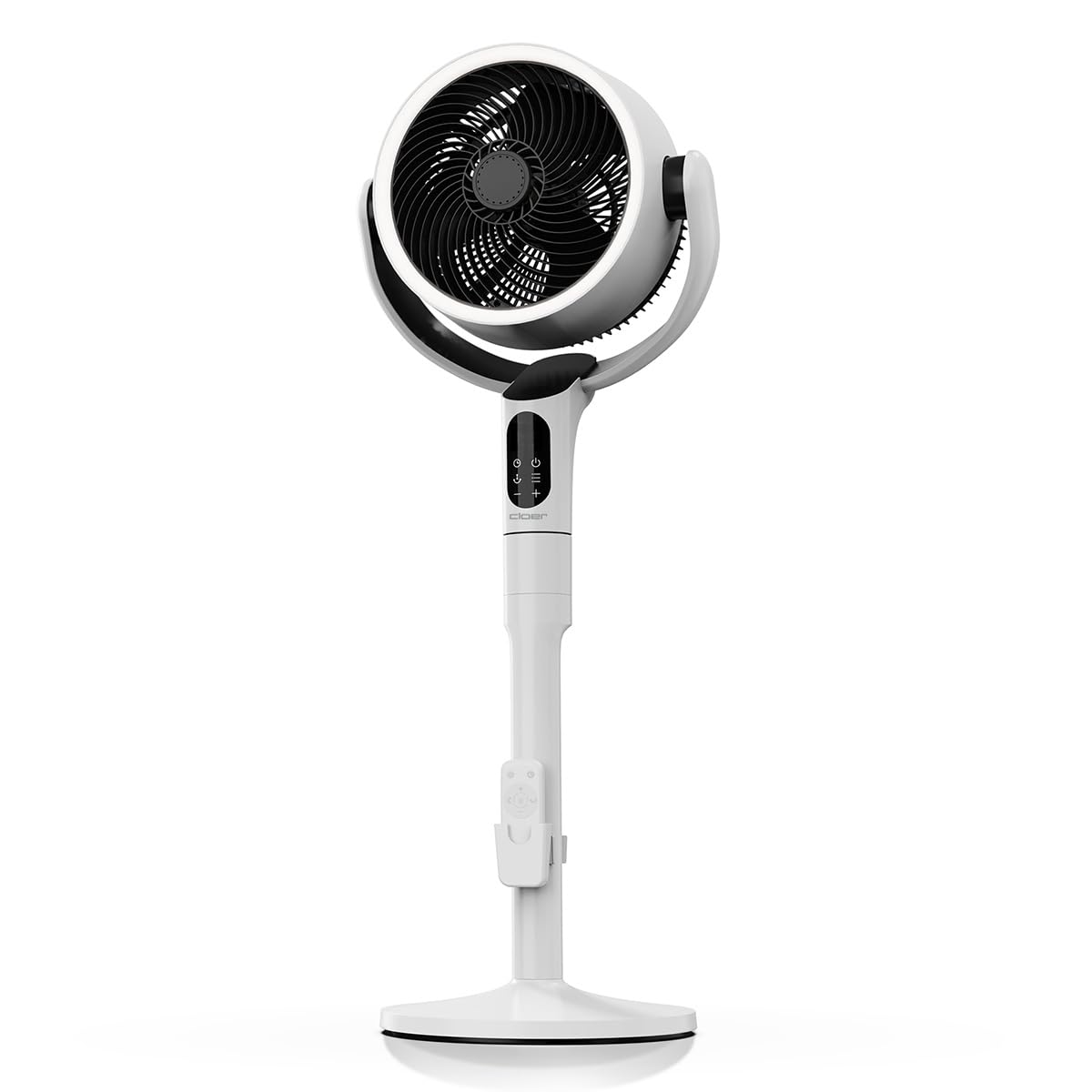 CLOER FA2001 Venti-Lenti Stand-/Tischventilator (Stand- und Tischventilator, 12 Geschwindigkeitsstufen, Touch-Bedienfeld, Fernbedienung, Oszillations Winkel auf 60&deg;, 90&deg; oder 120&deg; einstellbar, Timer, Schlafmodus, Aromapad f&uuml;r &auml;therische &Ouml;le, H&ouml;he 58,5/95,5 - Bild 1