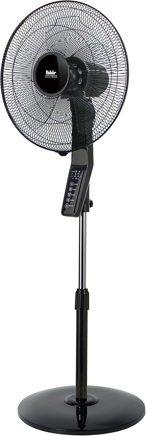 Fakir VC 46 S Standventilator (60 W Motor, 42 dB(A) leise, 3 Windmodi, 3 Geschwindigkeiten, 90&deg; Oszillation, Touch-Bedienfeld, Fernbedienung mit Magnet-Halter, 7,5h Timer, h&ouml;henverstellbar 110?155 cm) - Bild 1