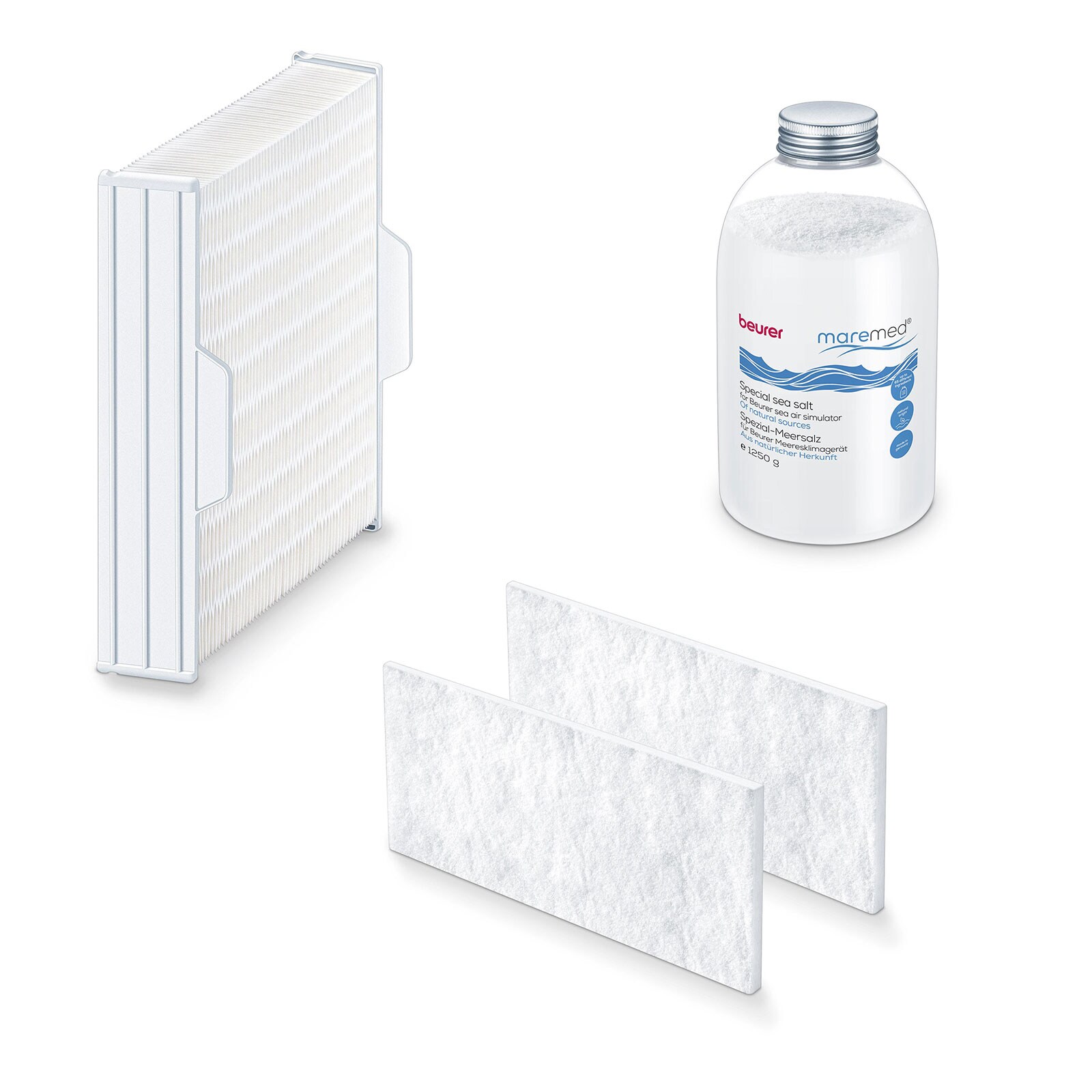 Beurer MK 500 Kombi-Set (1250 g Spezial-Meersalz inkl. Messbecher, 4 Vorfilter, 2 Wasserfilter)