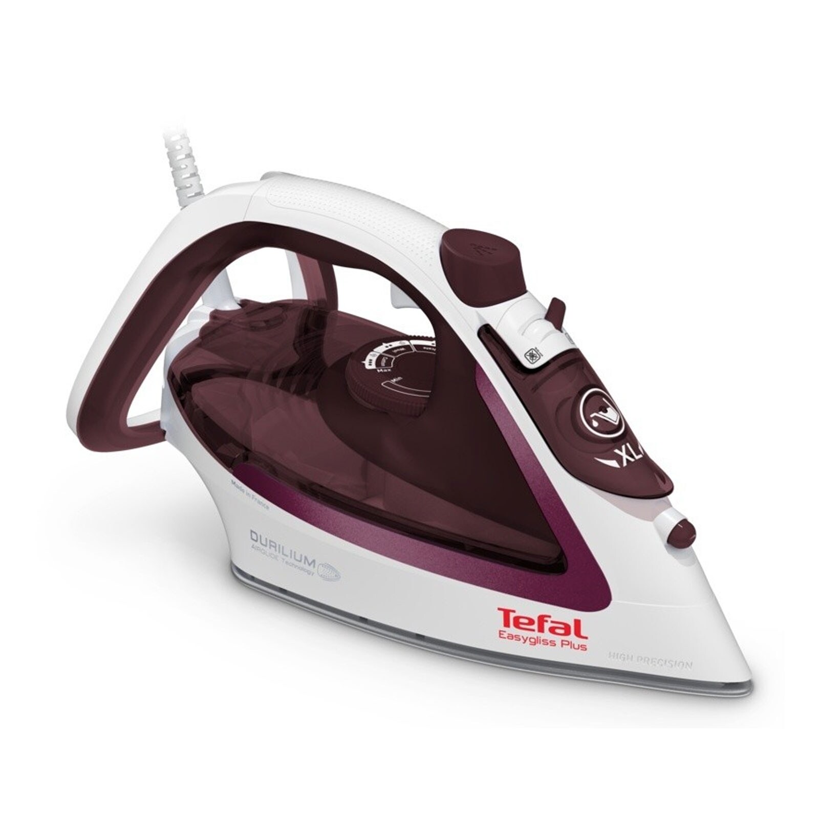 TEFAL FV 5714 Easygliss Plus Dampfbügeleisen weiß/bordeaux