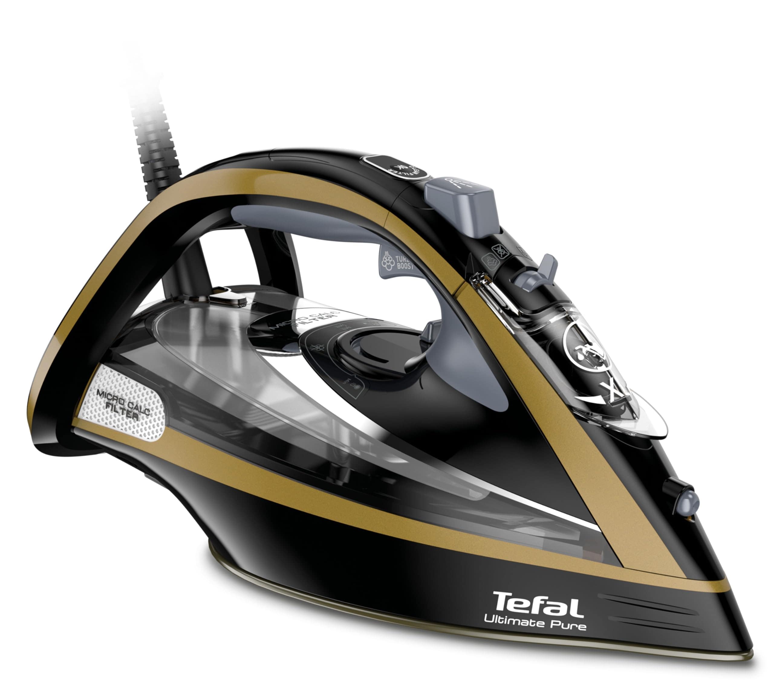 TEFAL FV9847 Ultimate Pure Dampfb&uuml;geleisen (3.200 W Leistung, Durilium Airglide B&uuml;gelsohle, Konstante Dampfleistung 60 g/min, Dampfsto&szlig; 260 g/min, Wassertank 0,35 l, Anti-Tropf) - Bild 1