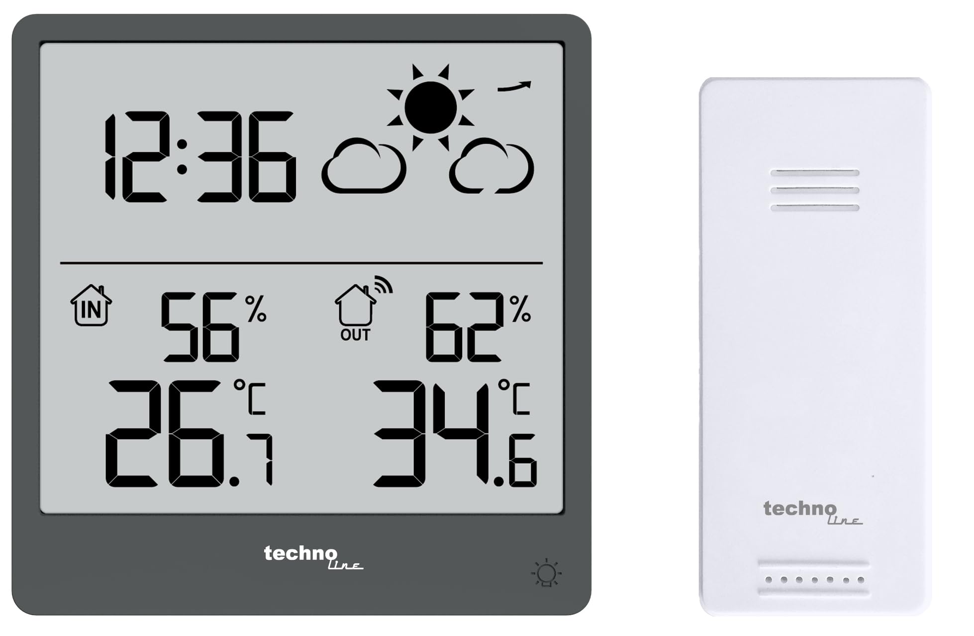 technoline WS 9138 Wetterstation (Quarzuhr, Wettervorhersage, Temperatur, Luftfeuchtigkeit) - Bild 1