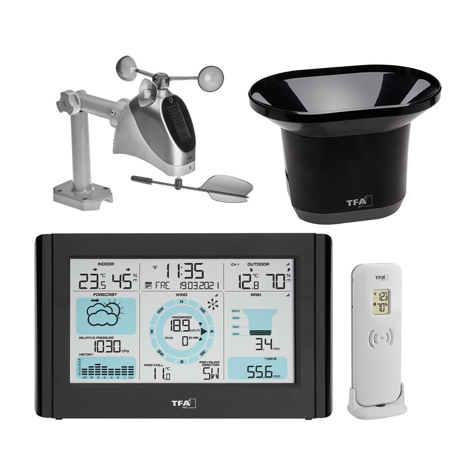 TFA Dostmann 35.1161.01 WEATHER PRO Wetterstation - Bild 1