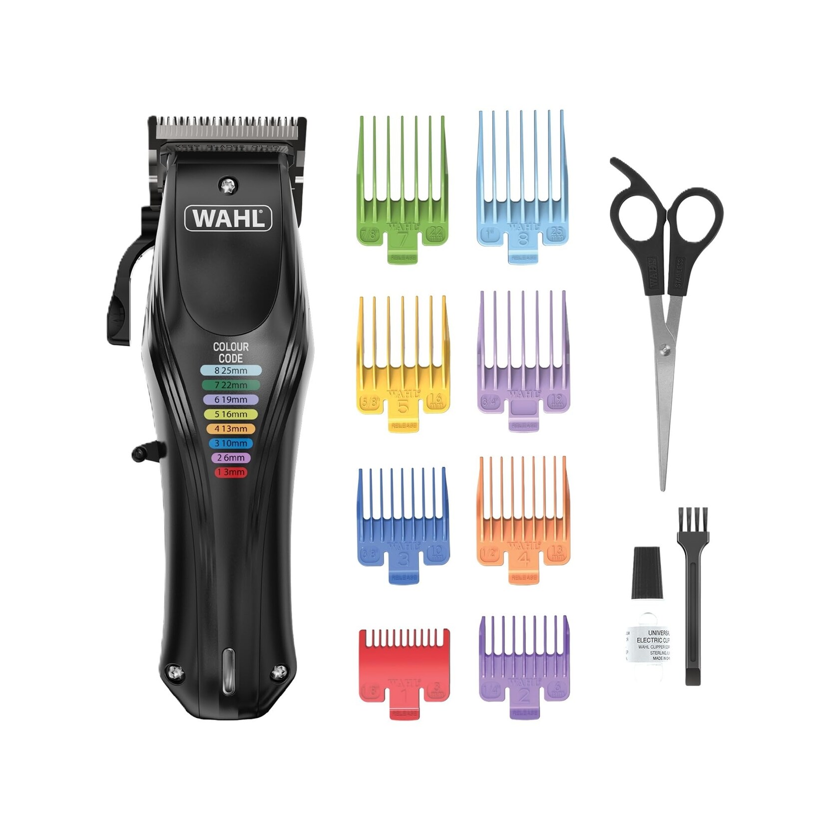 WAHL Colour Pro 3027682 Tierhaarschneider (Akkubetrieb, verstellbarer Hebel für 3 präzise Schnittlängen (0,8/1,5/1,8 mm), Schnittbreite 40 mm, für feine Details bei Pferden, leichte Pflege von kleinen bis mittelgroßen Haustieren, Laufzeit bis zu 2 h, 8 far