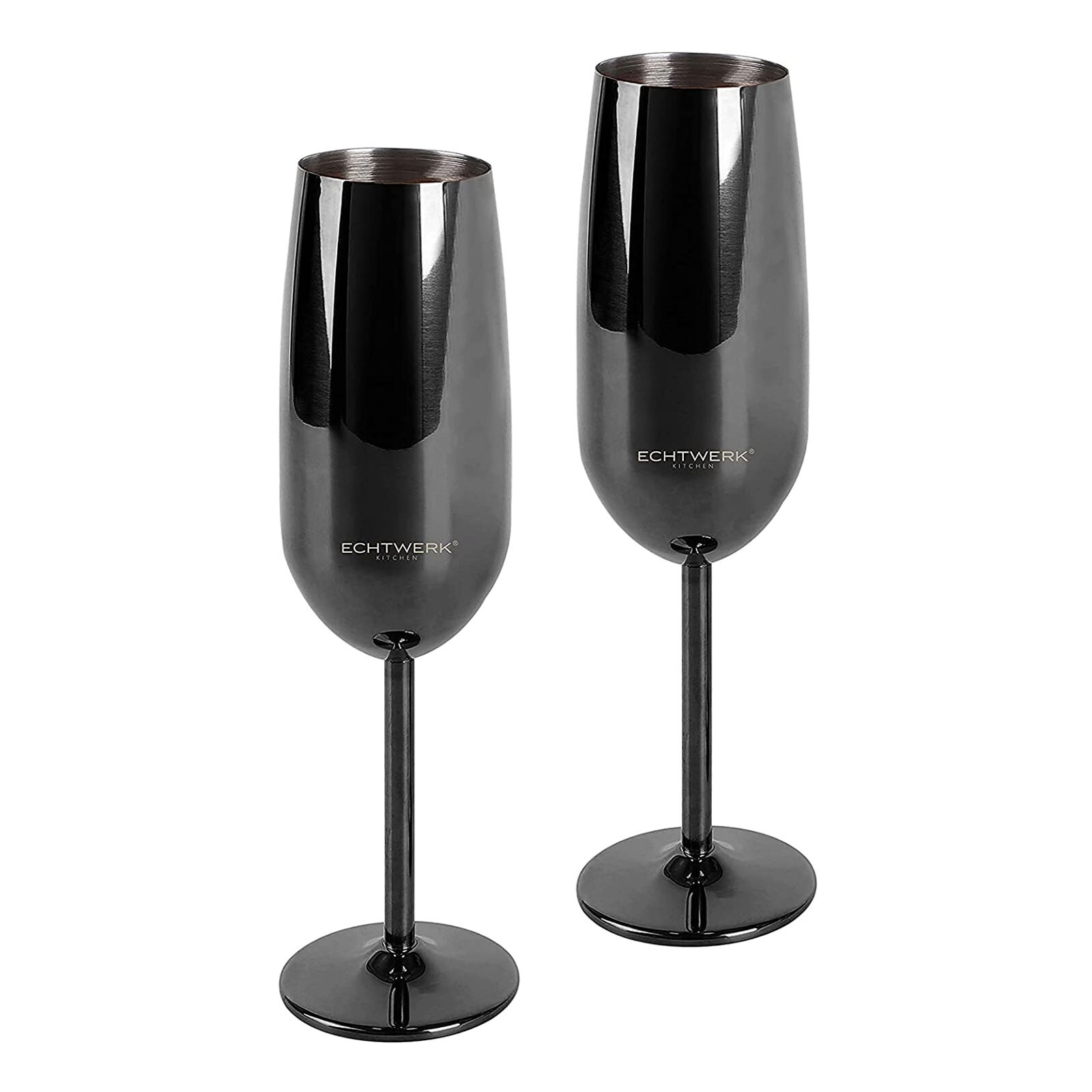 Echtwerk EW-CG-1753S Sekt-/Champagnerkelch Set 2tlg aus Edelstahl - schwarz - Bild 1