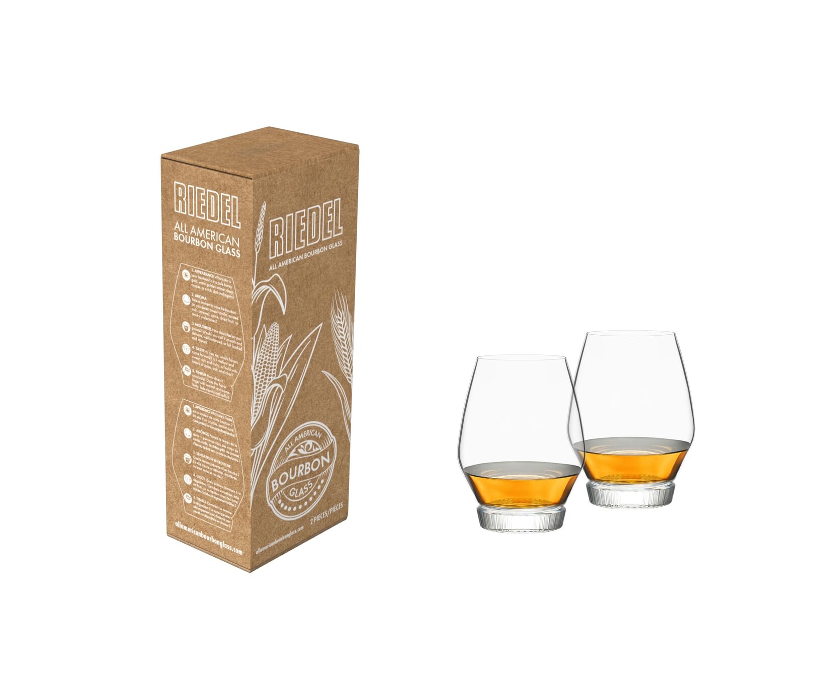 RIEDEL All American Bourbon Glas - 2er Set, Spirituosen Glas, Kristallglas, Spülmaschinenfest - 6416/73