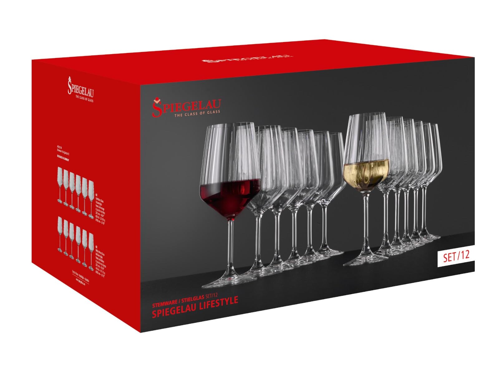 Spiegelau Lifestyle Set of 12 Stemware Glasses