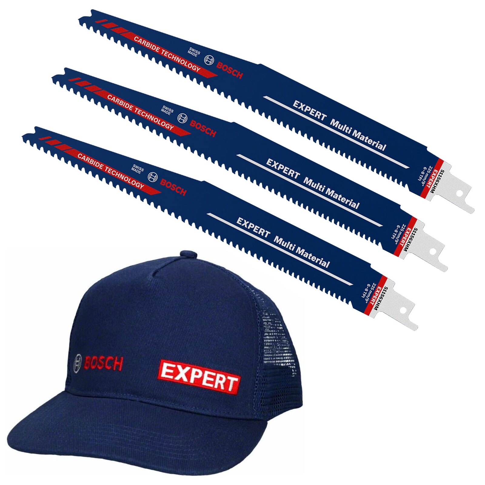 Bosch Professional Saebelsaegeblatt 3x S1156XHM mit gratis EXPERT Schildmütze