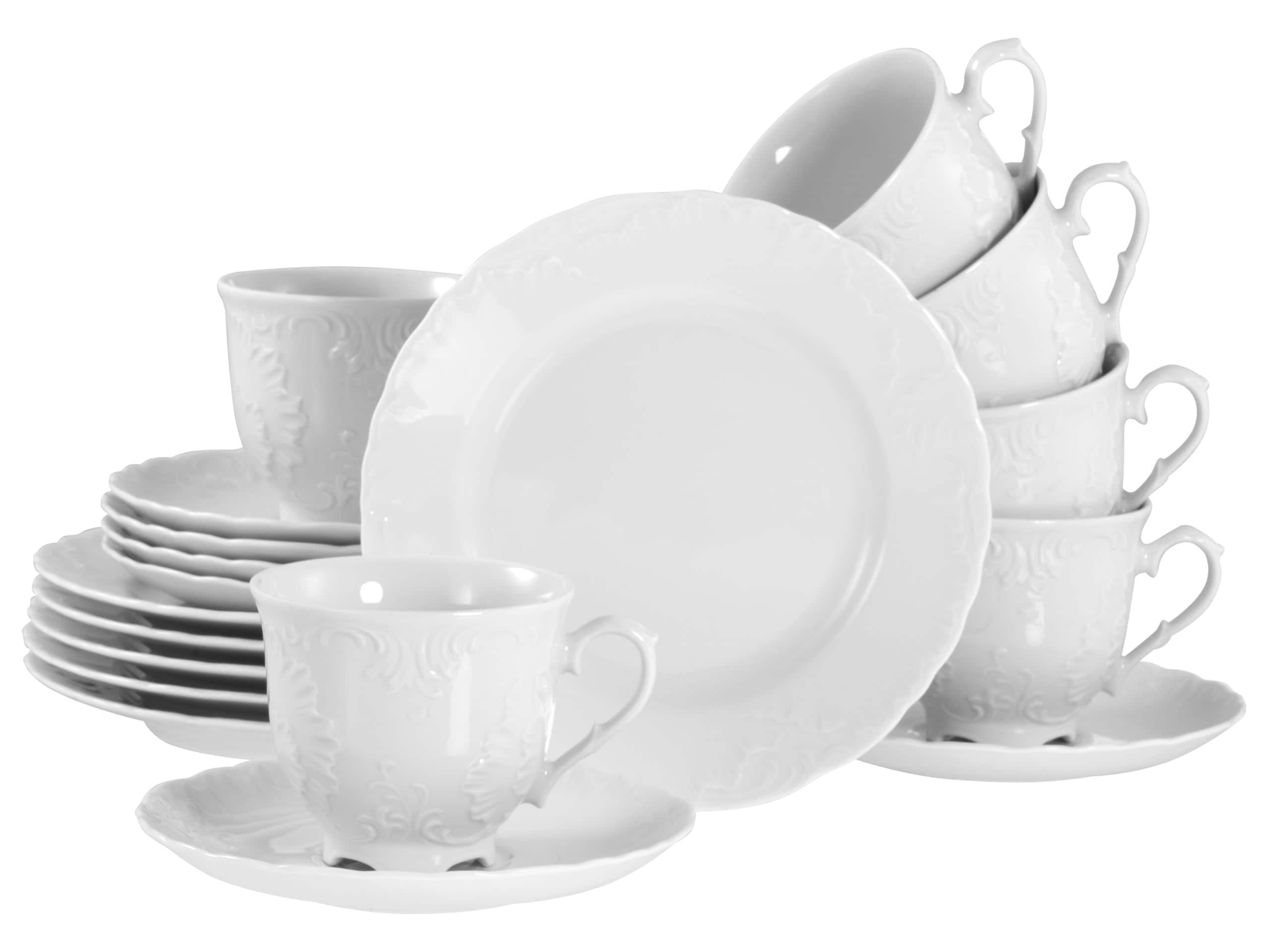 CreaTable - 12618 Rokoko Weiss, Kaffeeservice 18-tlg - Bild 1