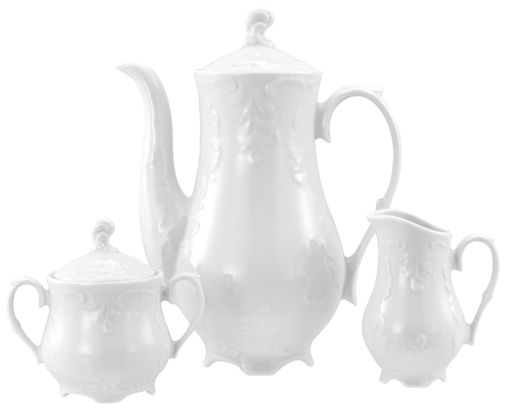 - 12620 Rokoko Weiss, Kaffeegarnitur 3-tlg
