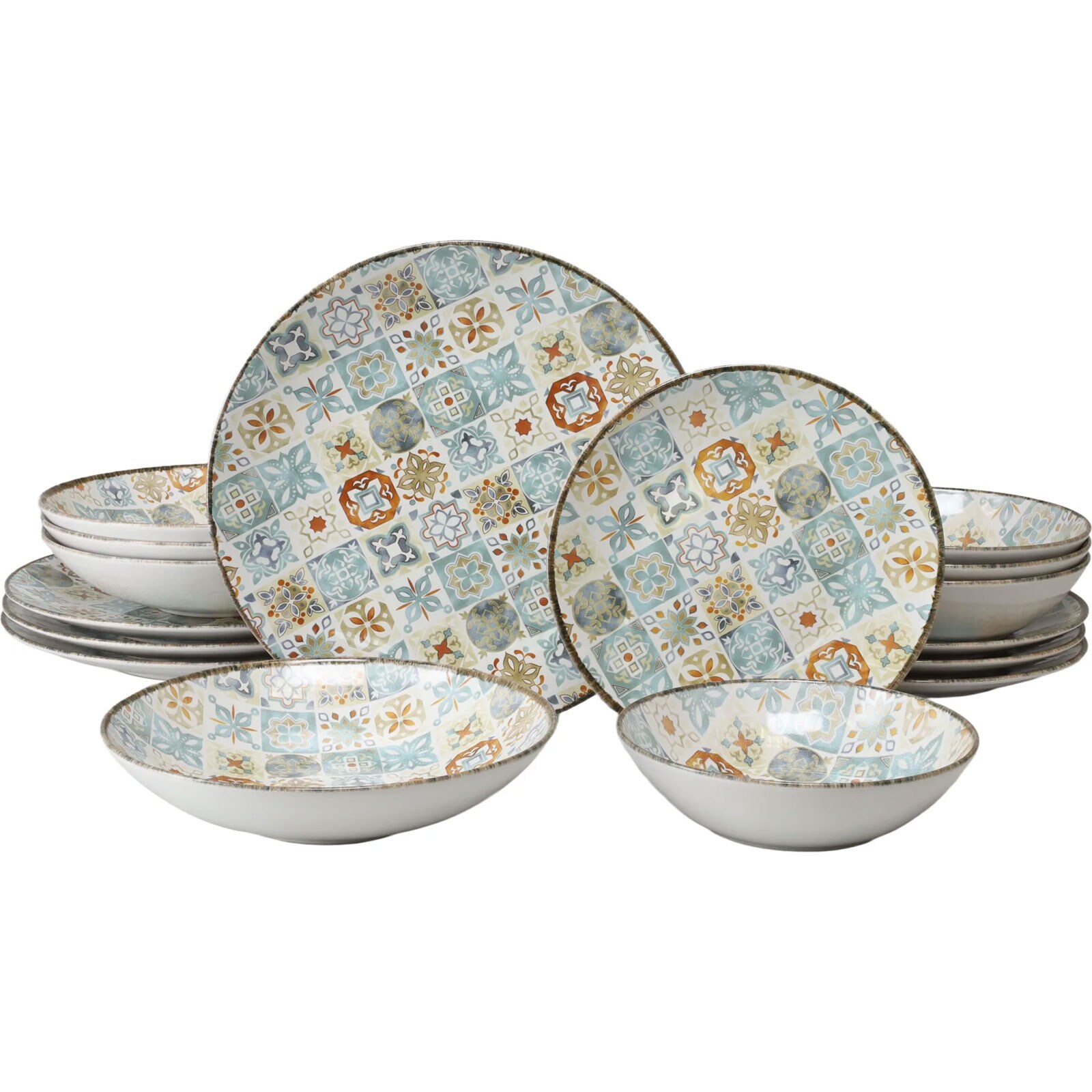 - 24724 Mosaik Bunt, Tellerset 16-tlg