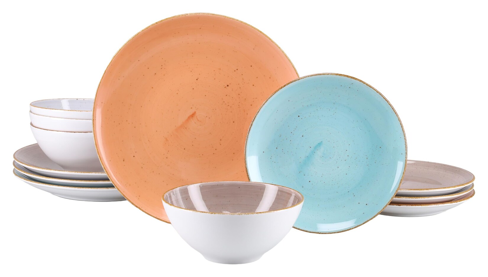 24817 Serie Vintage Nature Bunt Teller Set 12-tlg 4 Personen