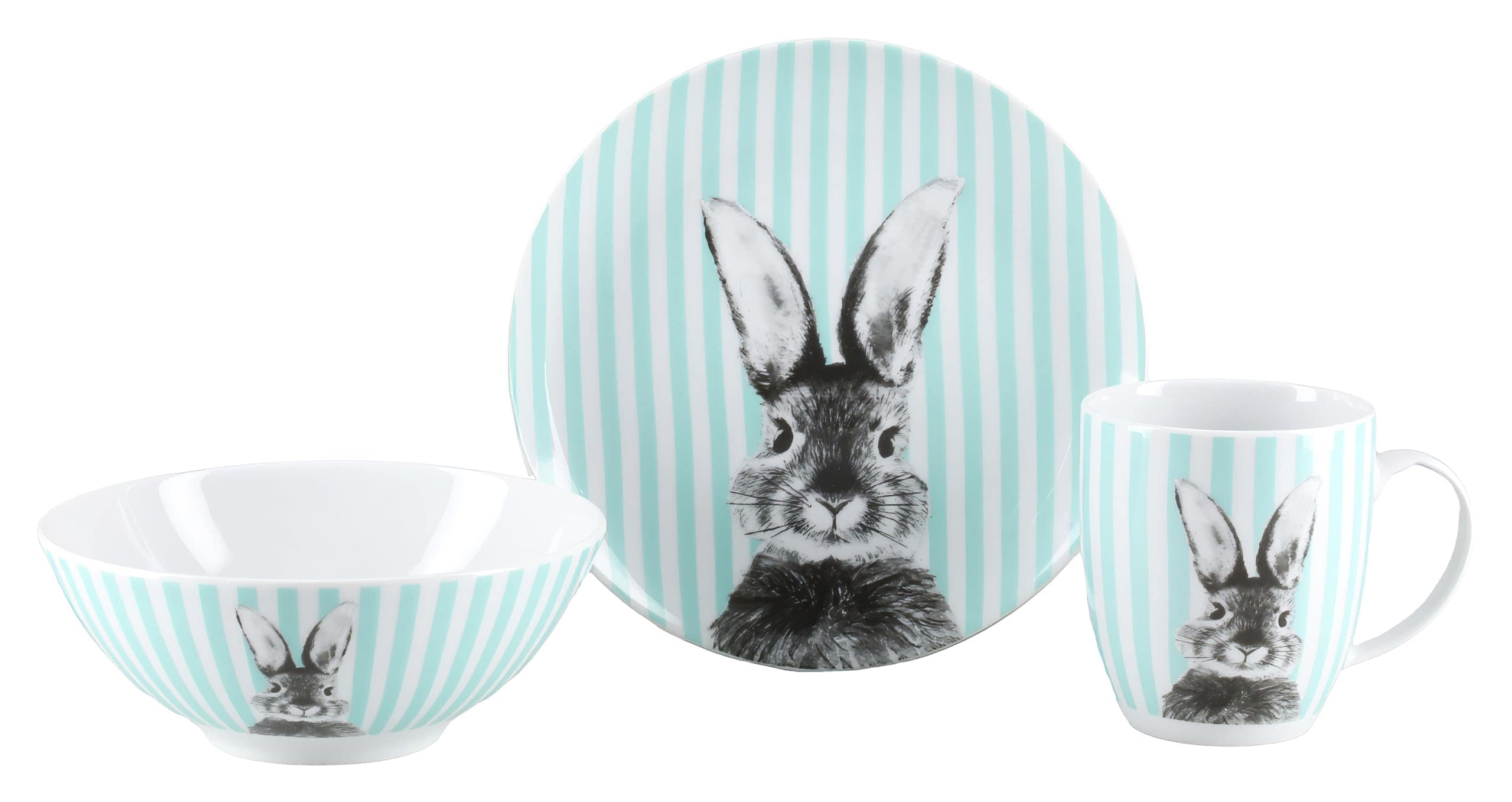 CreaTable - 25216, Happy Bunny Gr&uuml;n - Set 3-tlg - Bild 1