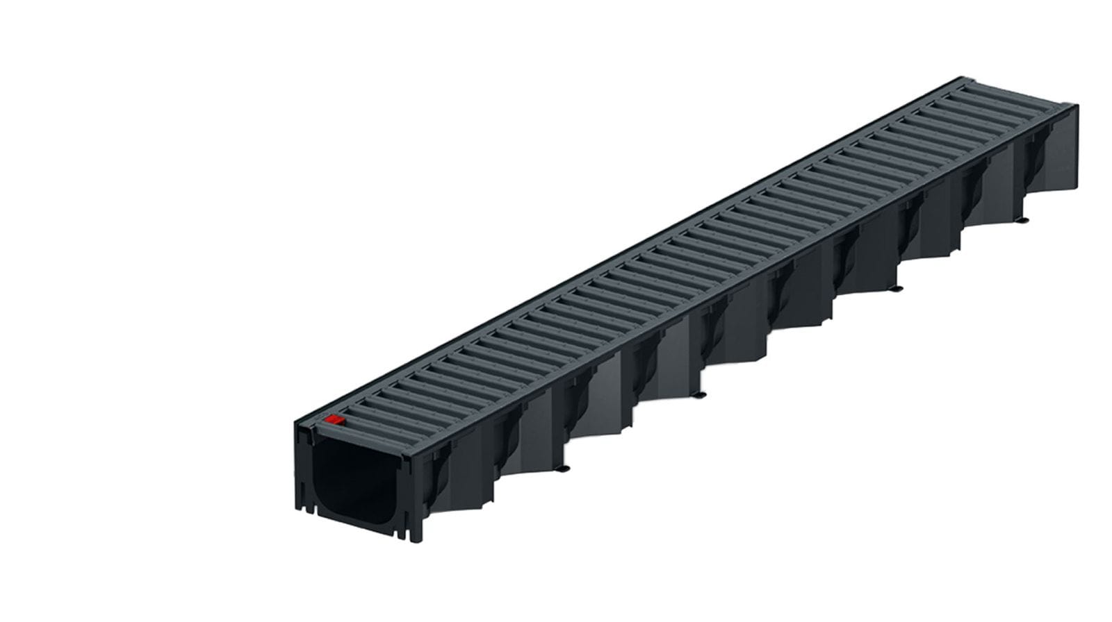 1m ACO Self&reg; Hexaline 2.0 Entw&auml;sserungsrinne mit Stegrost Stahl verzinkt, anthrazit pulverbeschichtet - Bild 1