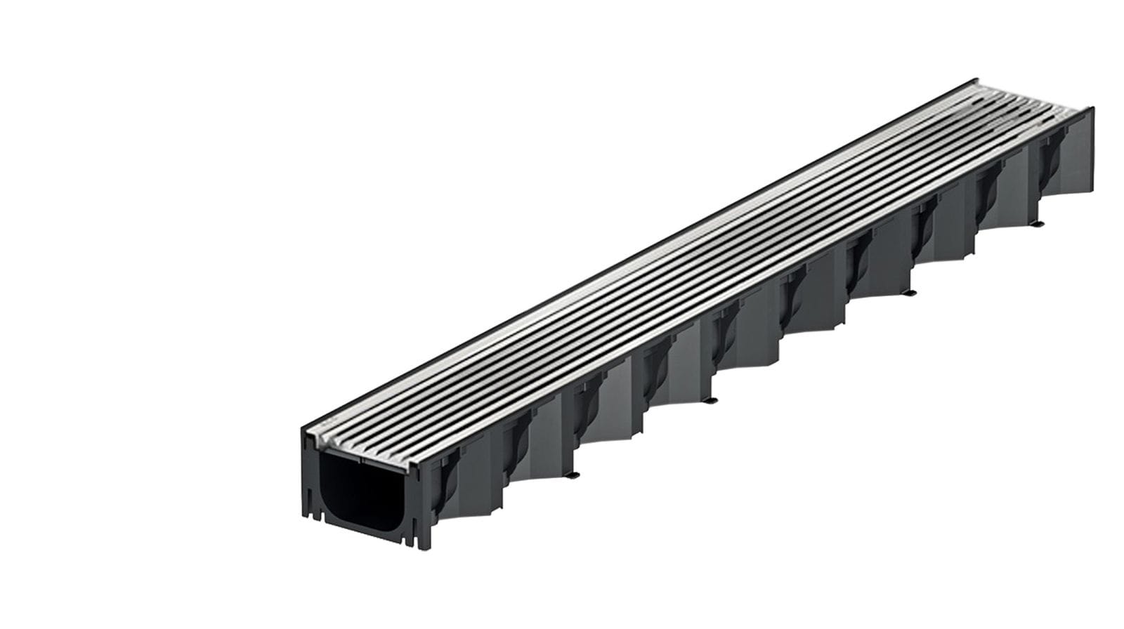 1m ACO Self&reg; Hexaline 2.0 Entw&auml;sserungsrinne mit Edelstahl L&auml;ngsstab Stegrost - Bild 1