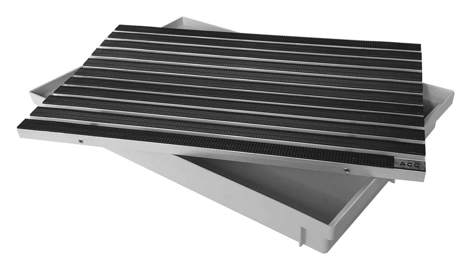 ACO Eingangsmatte Vario + Bodenwanne 75mm Kunststoff | 60x40cm | Gummi Schwarz - Bild 1