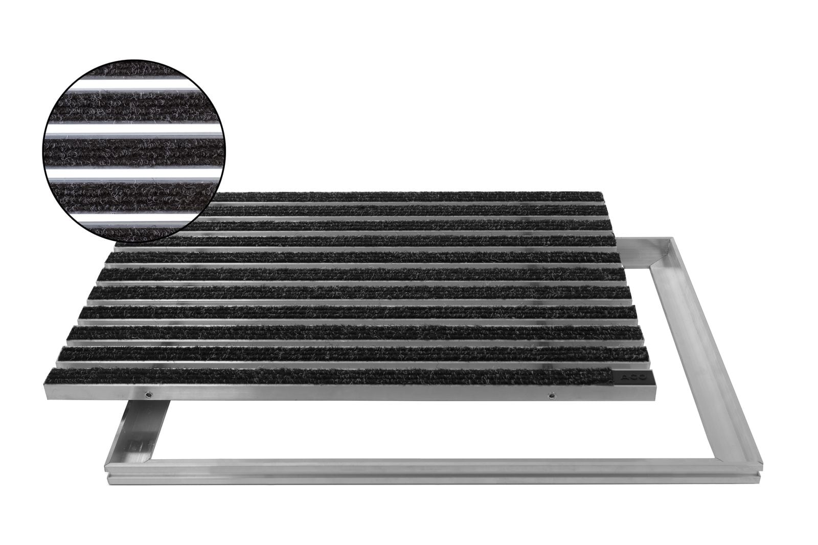 ACO Eingangsmatte Vario + Rahmen 26,5mm Aluminium | 100x50cm | Rips Anthrazit - Bild 1