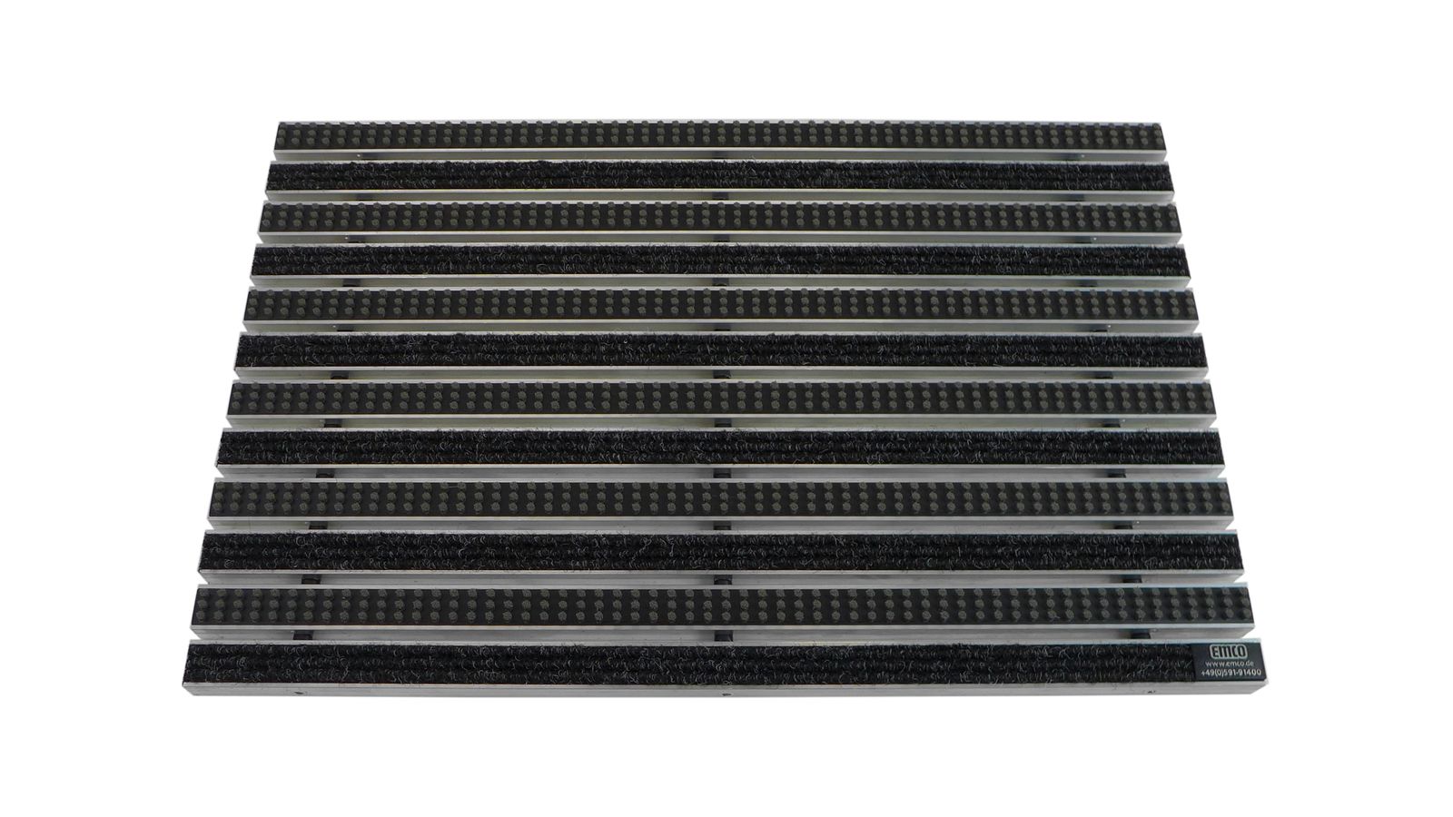 Emco Eingangsmatte DIPLOMAT 22mm | 100x50cm | Rips Anthrazit + B&uuml;rsten Grau - Bild 1