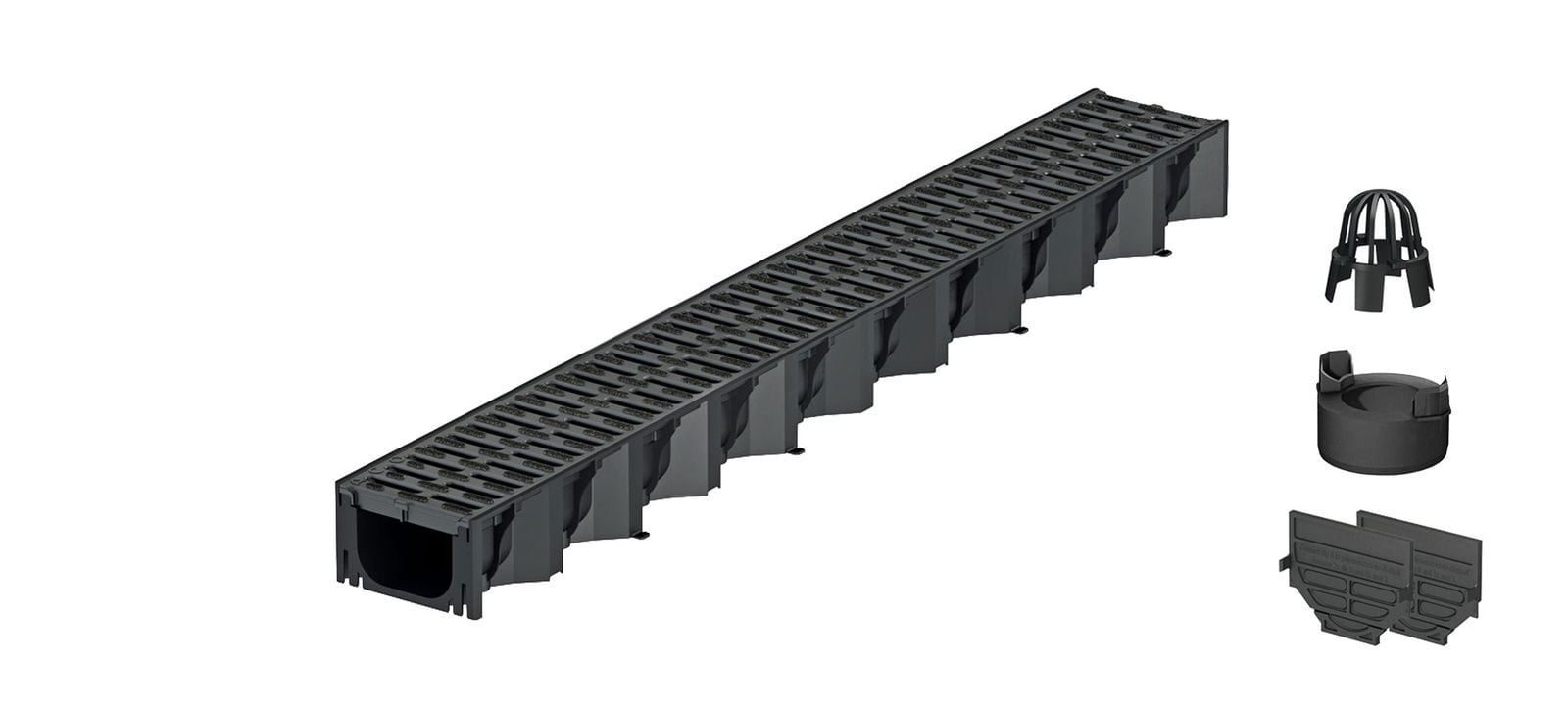1m ACO Self&reg; Hexaline 2.0 Entw&auml;sserungsrinne mit Stegrost Microgrip + Ablauf Vertikal - Bild 1