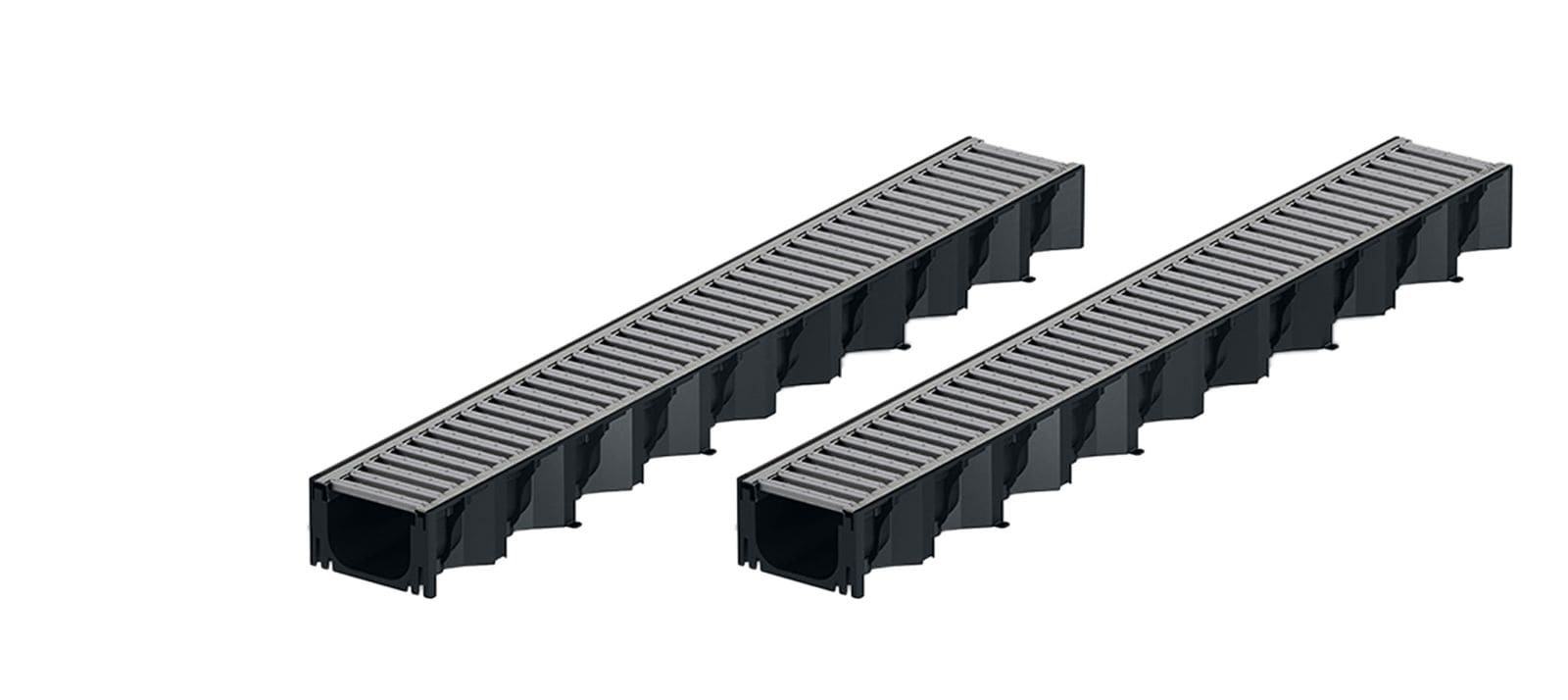2x1m ACO Self&reg; Hexaline 2.0 Entw&auml;sserungsrinne Stegrost Stahl verzinkt - Bild 1