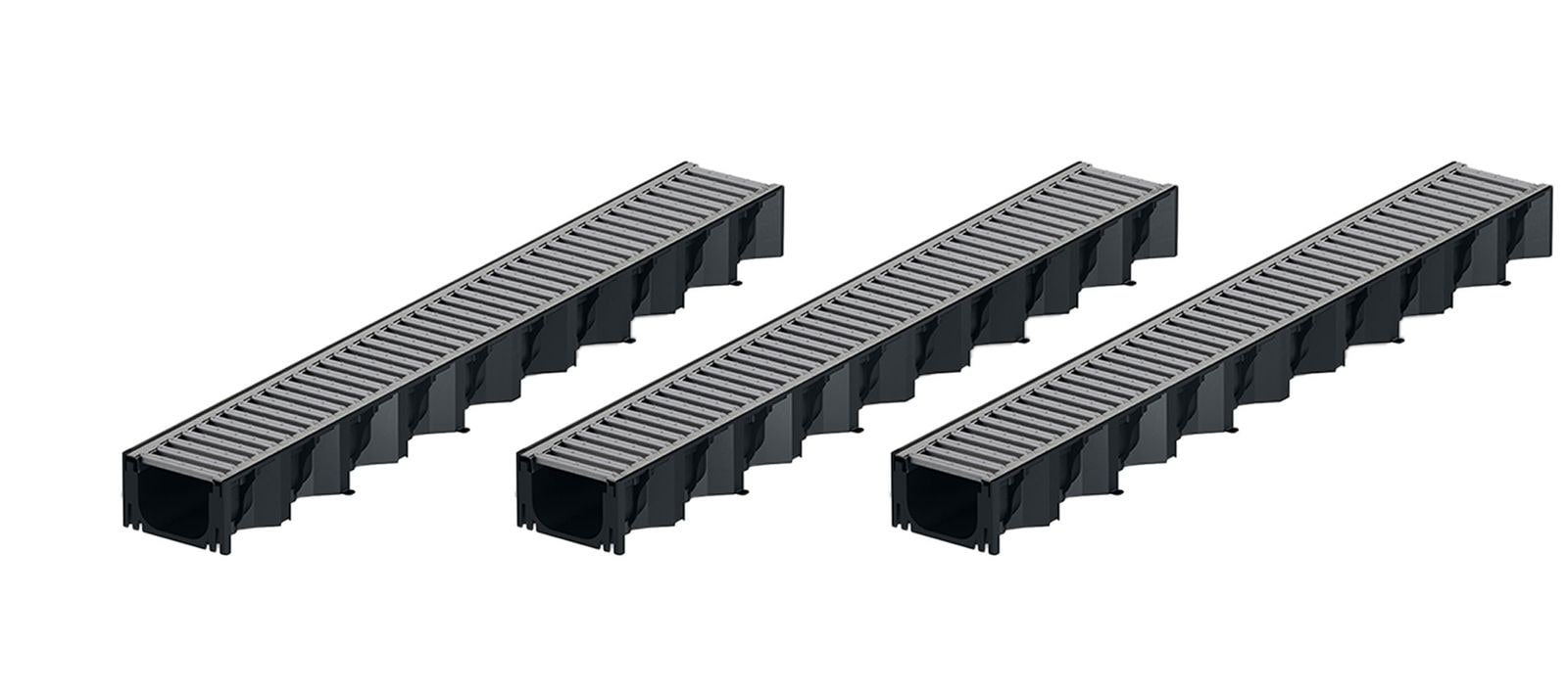 3x1m ACO Self&reg; Hexaline 2.0 Entw&auml;sserungsrinne Stegrost Stahl verzinkt - Bild 1