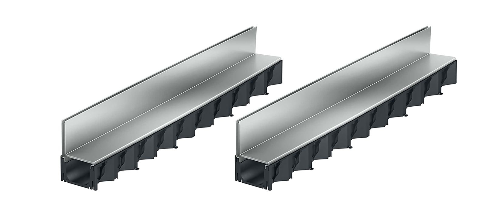 2x1m ACO Self&reg; Hexaline 2.0 Entw&auml;sserungsrinne mit Schlitzaufsatz Stahl verzinkt - Bild 1