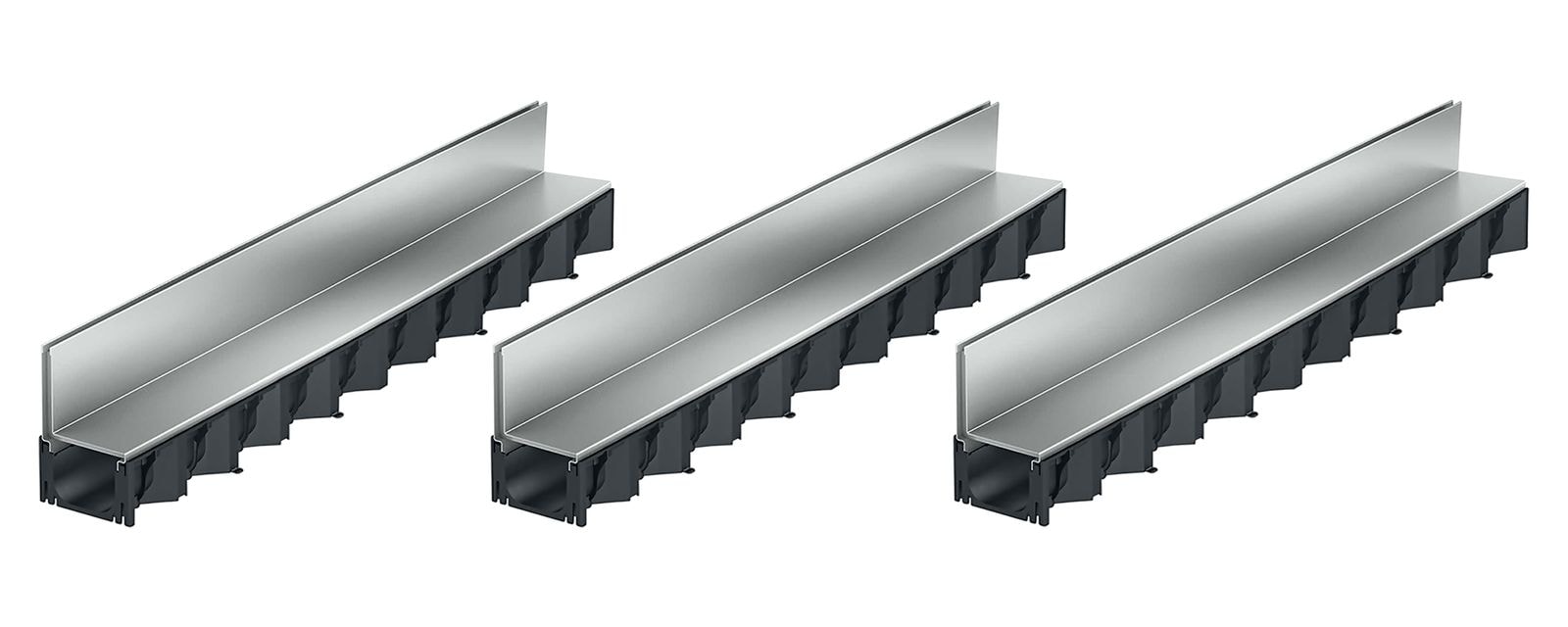 3x1m ACO Self&reg; Hexaline 2.0 Entw&auml;sserungsrinne mit Schlitzaufsatz Stahl verzinkt - Bild 1