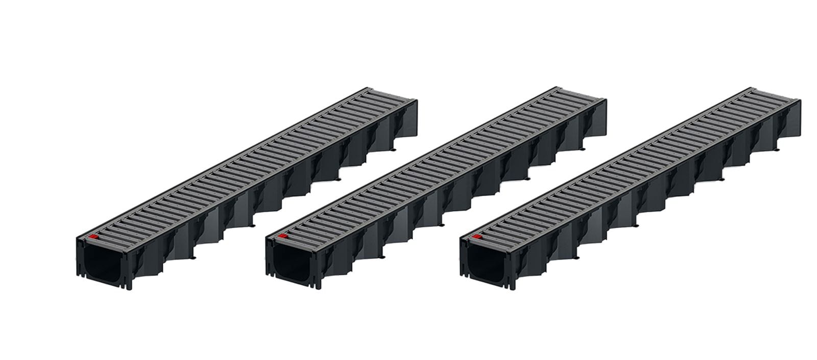 3x1m ACO Self&reg; Hexaline 2.0 Entw&auml;sserungsrinne mit Stegrost Edelstahl elektropoliert - Bild 1