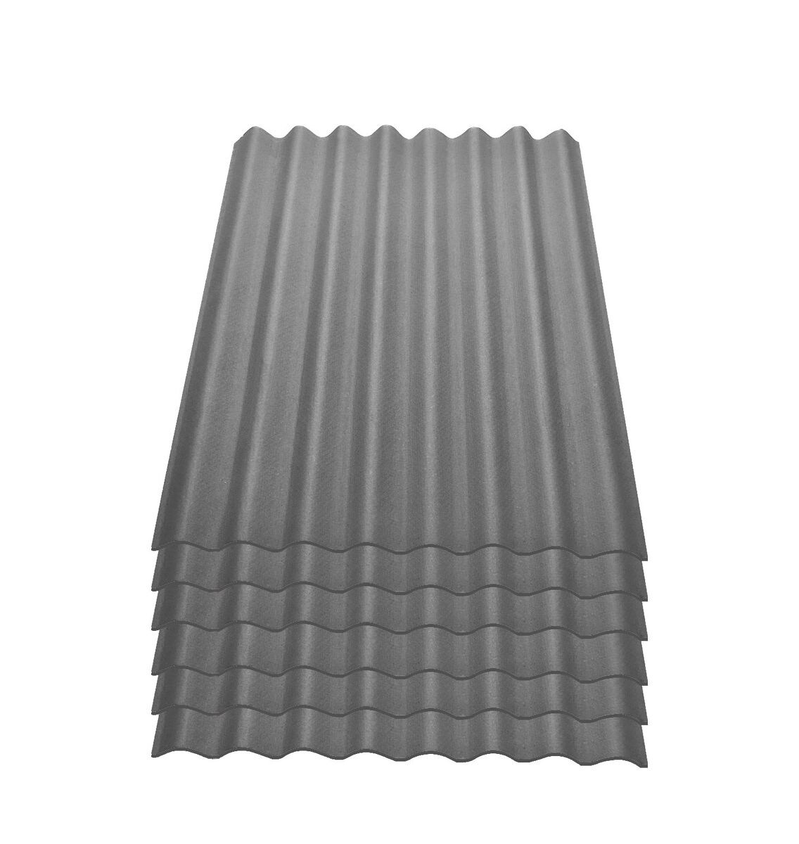 6er Pack Onduline® Easyline® Platte intensiv grau 1000 x 760 x 2,6 mm Profil 95/38