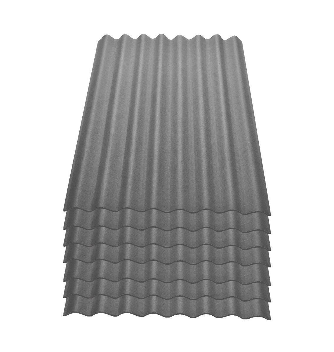7er Pack Onduline® Easyline® Platte intensiv grau 1000 x 760 x 2,6 mm Profil 95/38