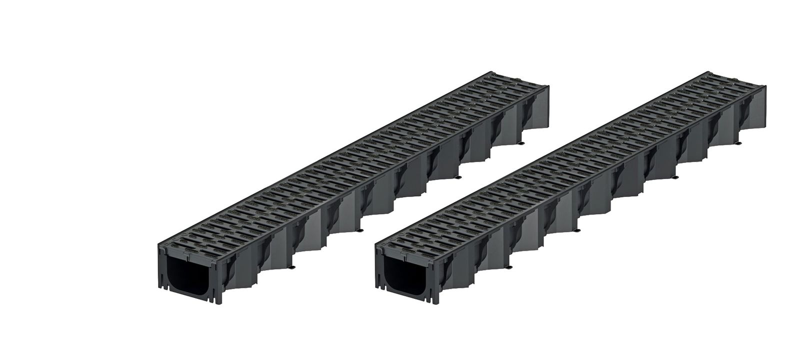 2x 1m ACO Self&reg; Hexaline 2.0 Entw&auml;sserungsrinne mit Stegrost Microgrip - Bild 1