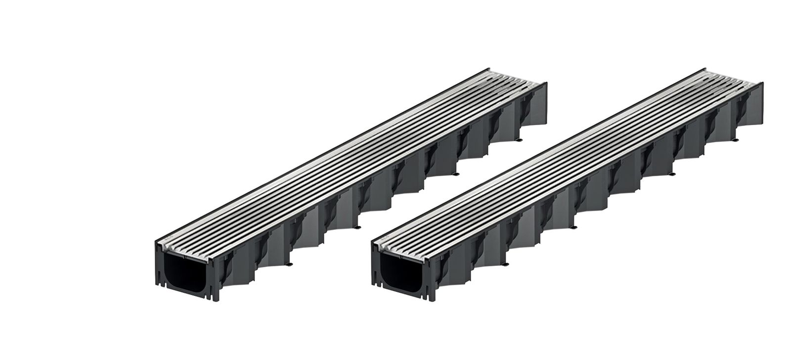 2x1m ACO Self&reg; Hexaline 2.0 Entw&auml;sserungsrinne mit Edelstahl L&auml;ngsstab Stegrost - Bild 1