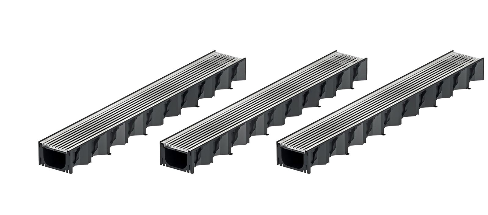 3x1m ACO Self&reg; Hexaline 2.0 Entw&auml;sserungsrinne mit Edelstahl L&auml;ngsstab Stegrost - Bild 1