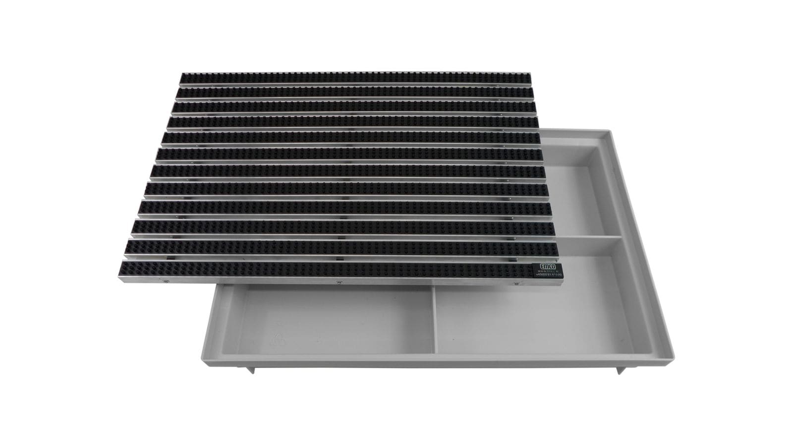 Emco Eingangsmatte DIPLOMAT + ACO Bodenwanne 75mm Kunststoff | 60x40cm | B&uuml;rsten Schwarz - Bild 1