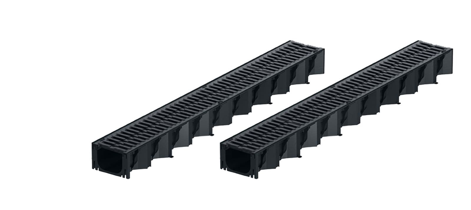 2x1m ACO Self&reg; Hexaline 2.0 Entw&auml;sserungsrinne mit 2 Gussrosten &aacute; 50cm - Bild 1