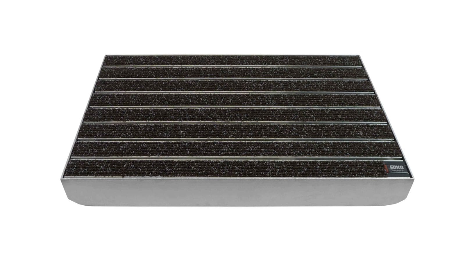 Emco Eingangsmatte DIPLOMAT + Bodenwanne 75mm Aluminium | 60x40cm | Large Rips Braun - Bild 1
