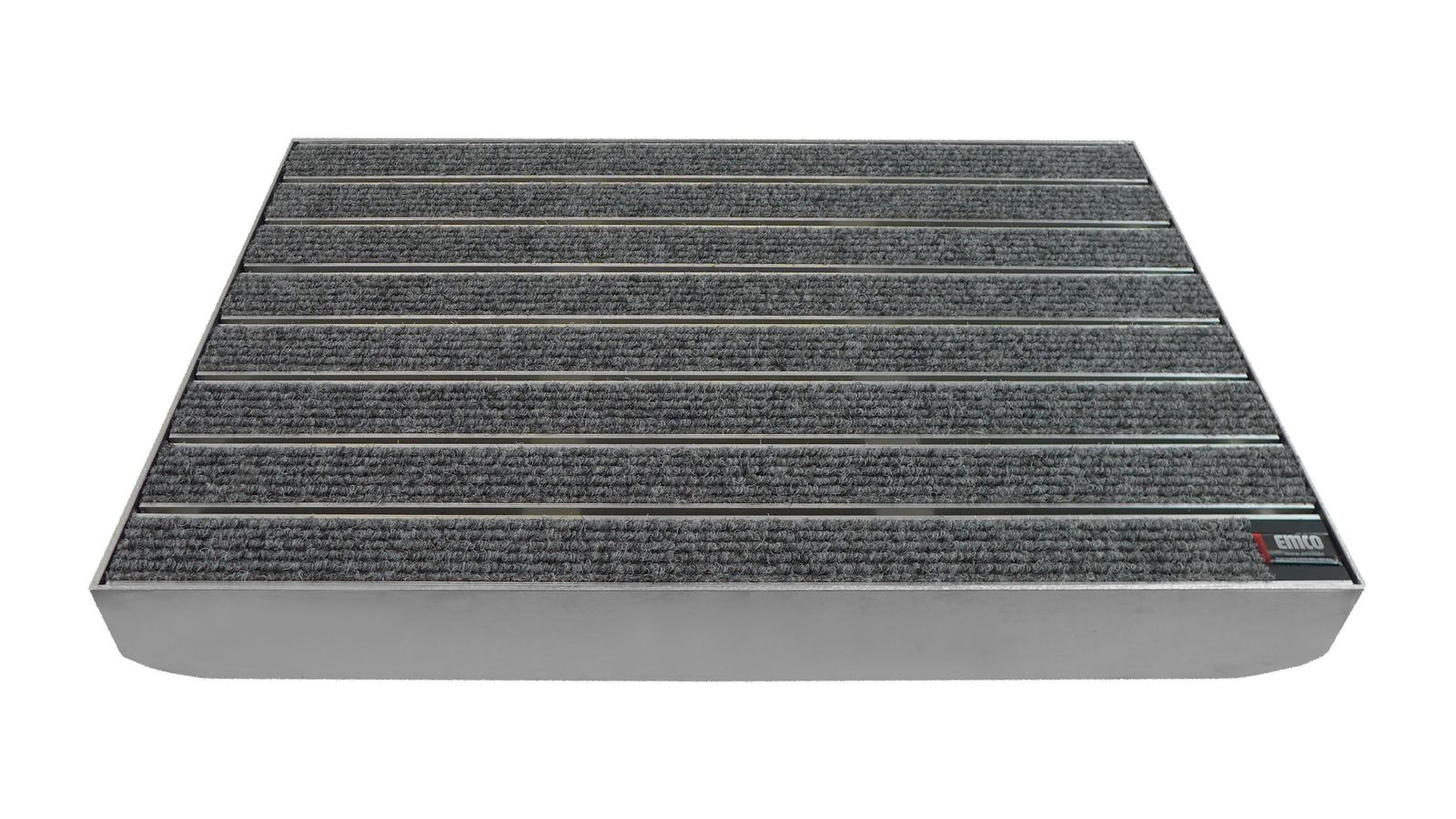 Emco Eingangsmatte DIPLOMAT + Bodenwanne 75mm Aluminium | 100x50cm | Large Rips Hellgrau - Bild 1