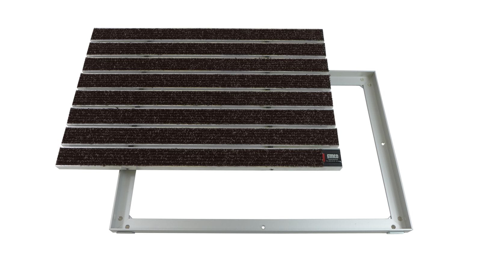 Emco Eingangsmatte DIPLOMAT + Rahmen 25mm Aluminium | 60x40cm | Large Rips Braun - Bild 1